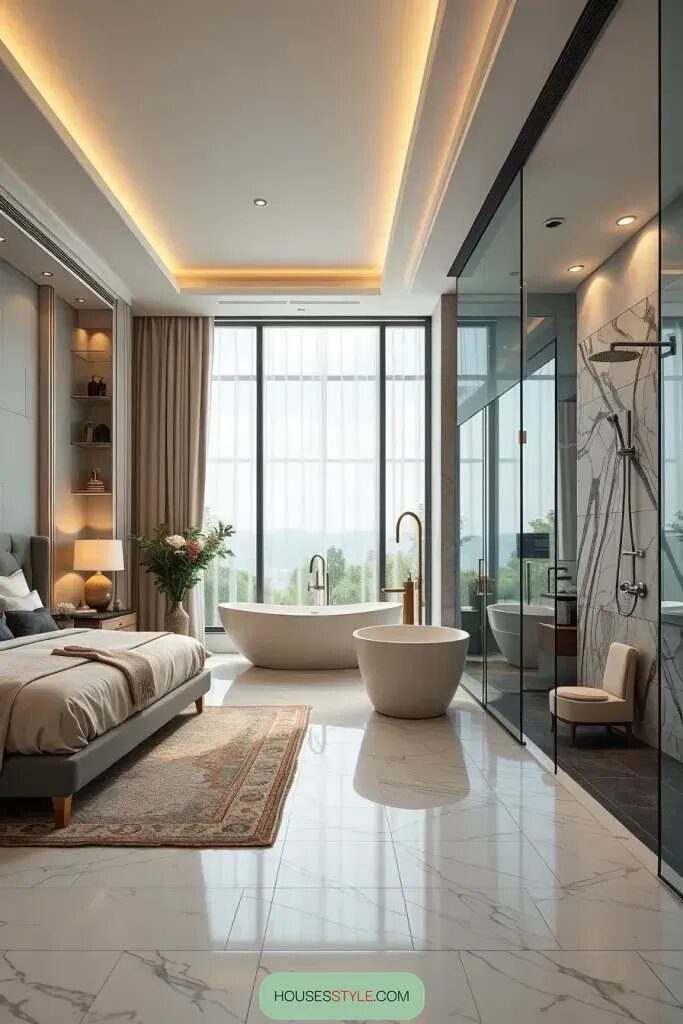Spa-Style Open Plan Bathrooms in Master Suites