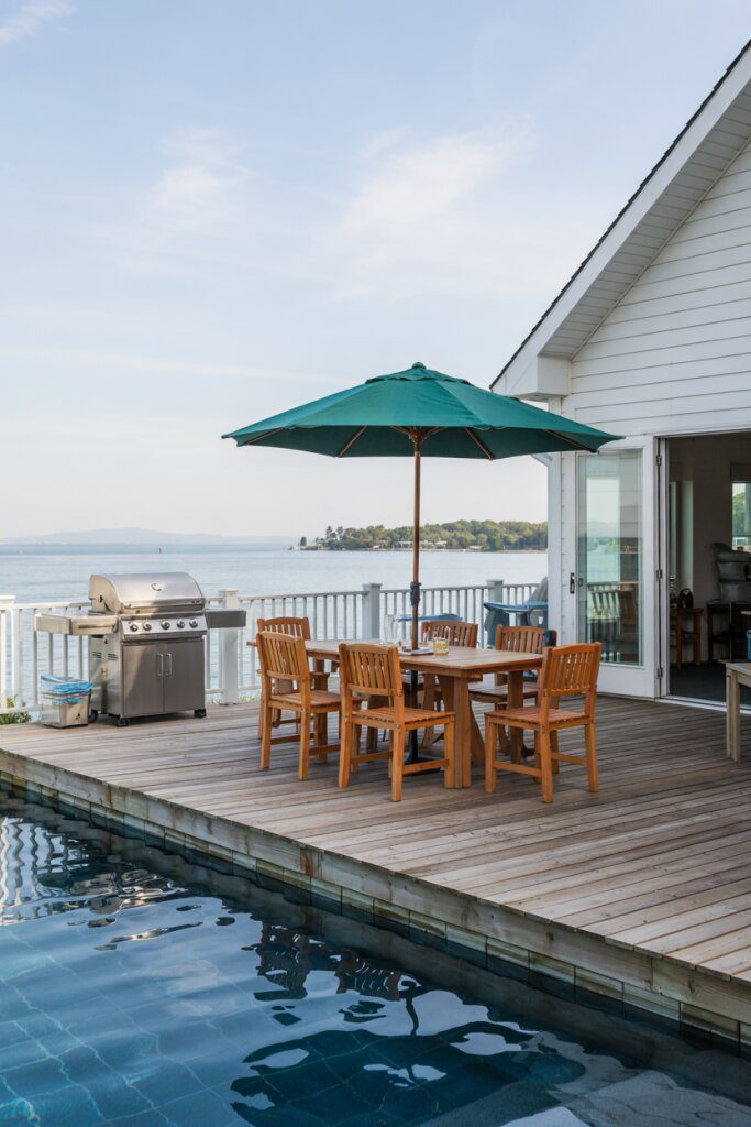 21. Dining Space Beside a Rectangular Pool