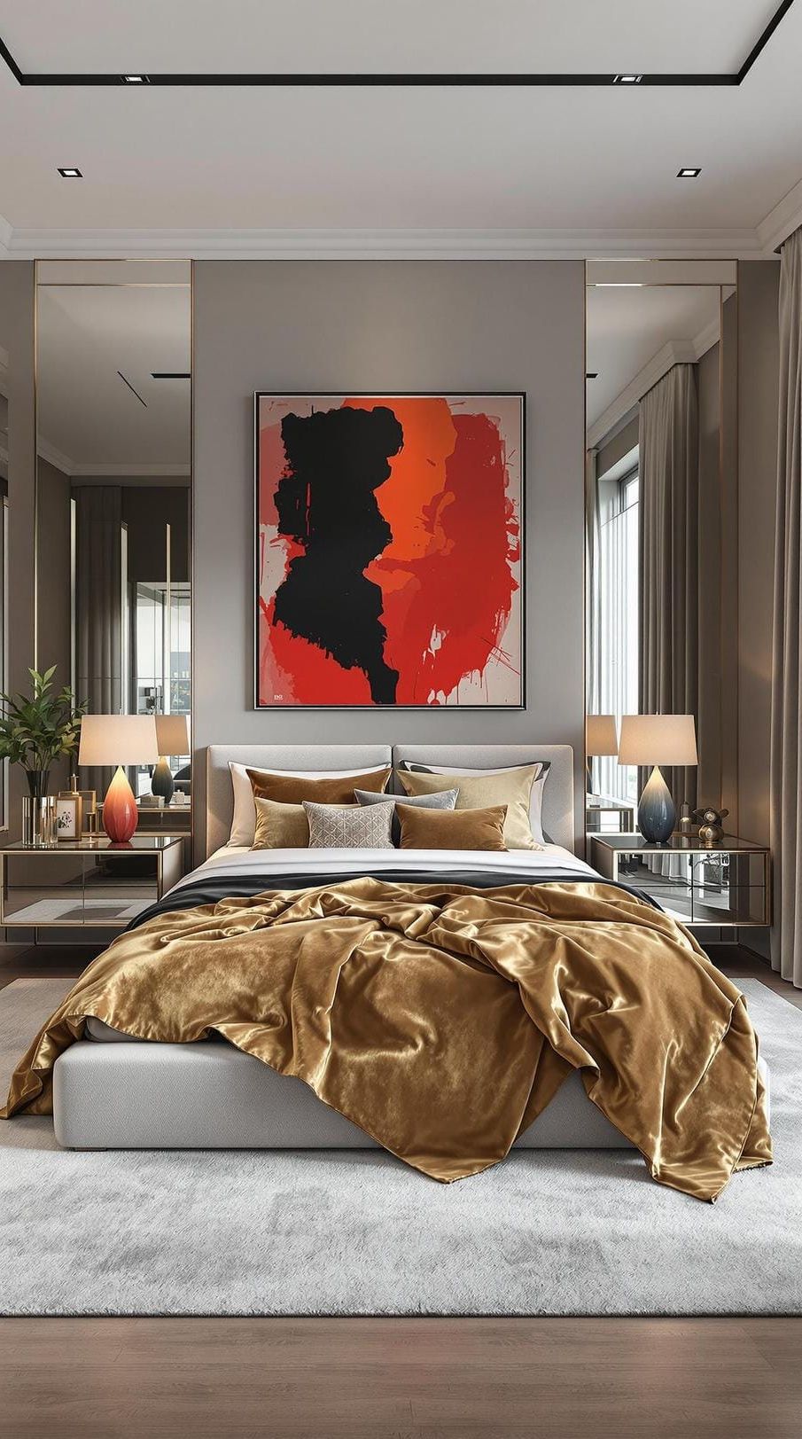 5. Luxe Modern With Plush Fabrics and Mirrors - photo 4