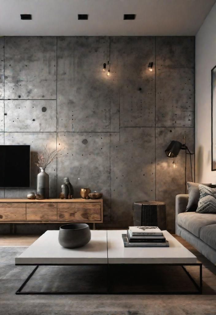 12. Stenciled Concrete Wall Looks