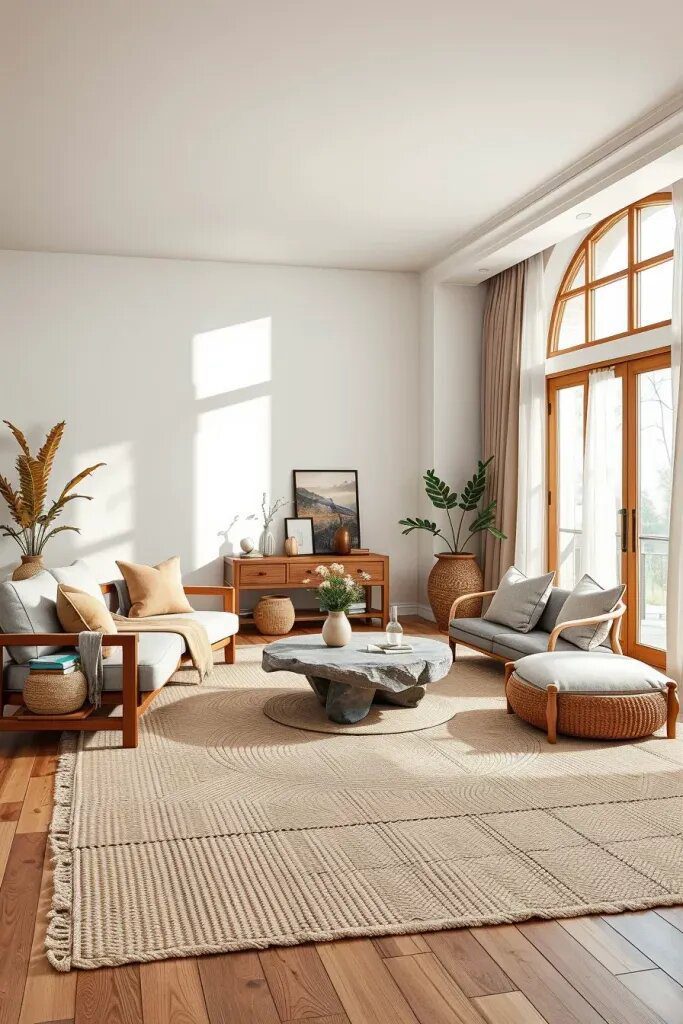 Rugs That Suit a Japandi Living Room
