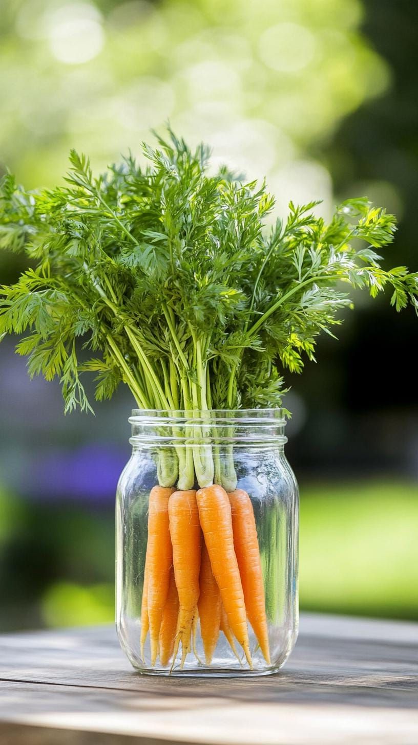2. Fresh Carrots In A Glass Jar Vase
