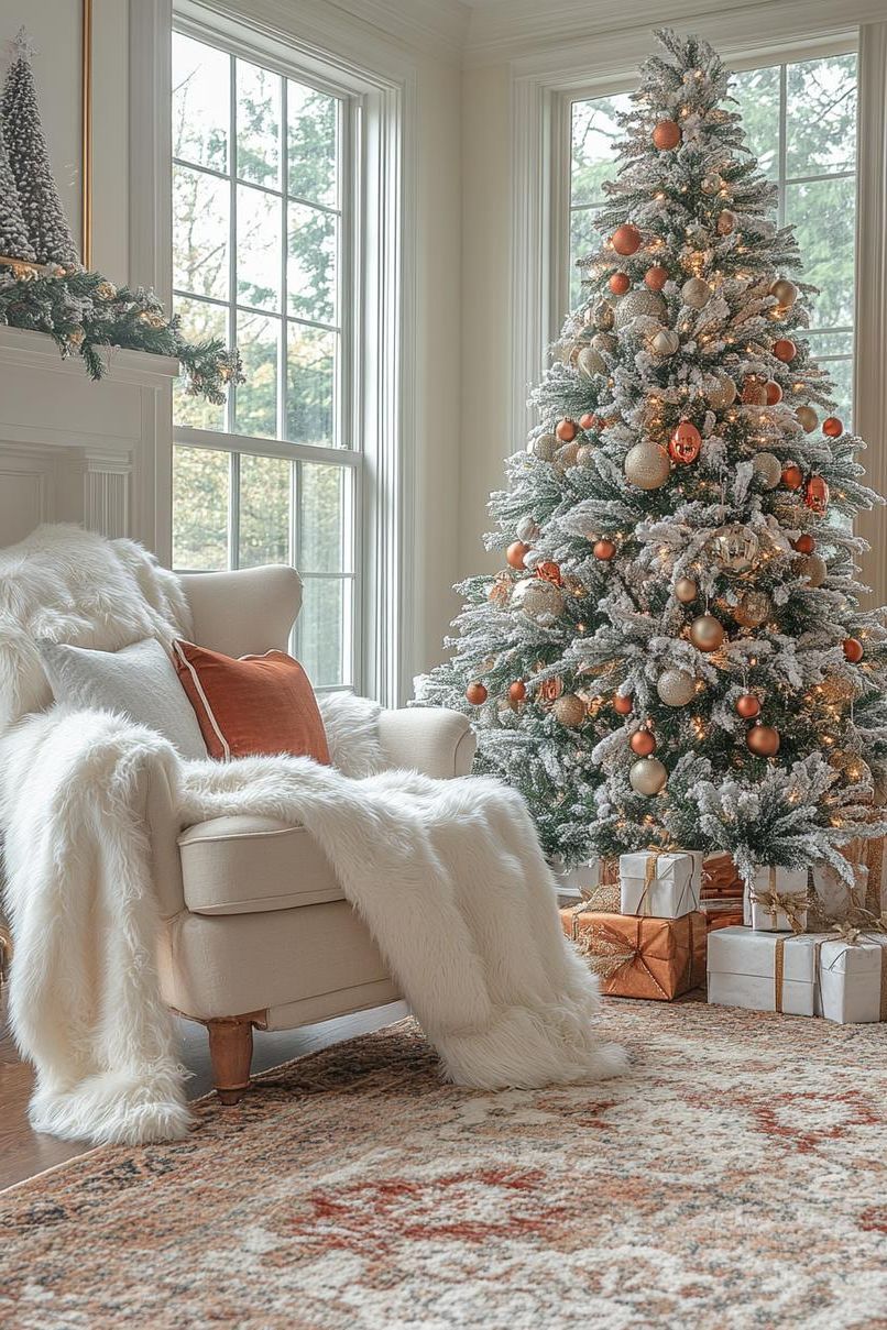 6. Cozy Faux Fur Tree Decor