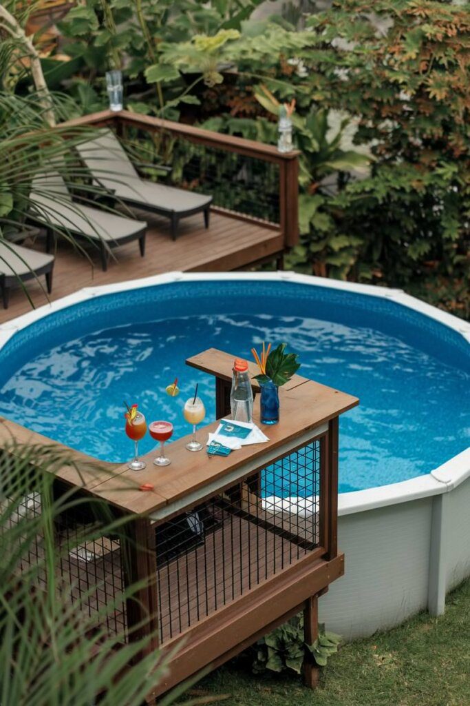 A Shaded Pergola Over the Pool Deck