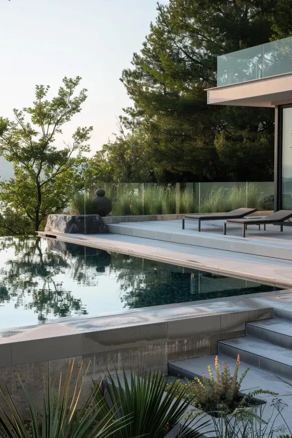 Above Ground Pool with Scenic Backdrop