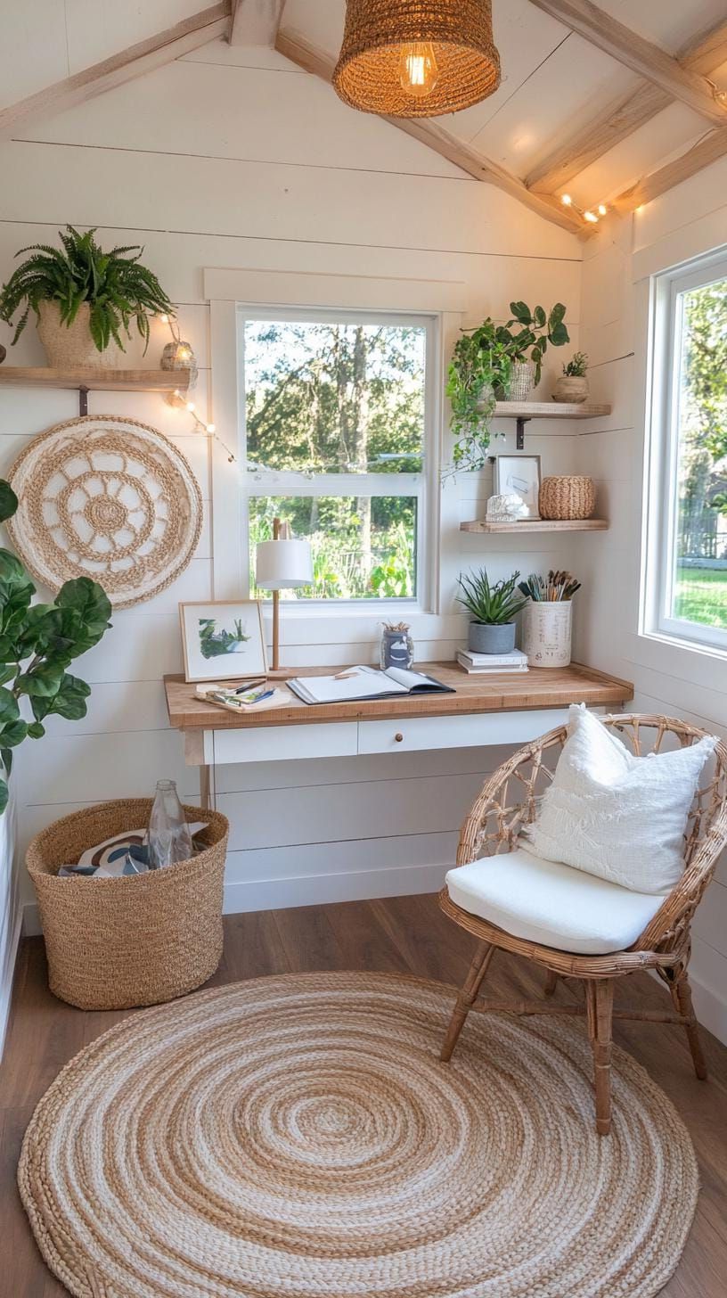 9. Rustic She Shed with Girly Farmhouse Touches - photo 4