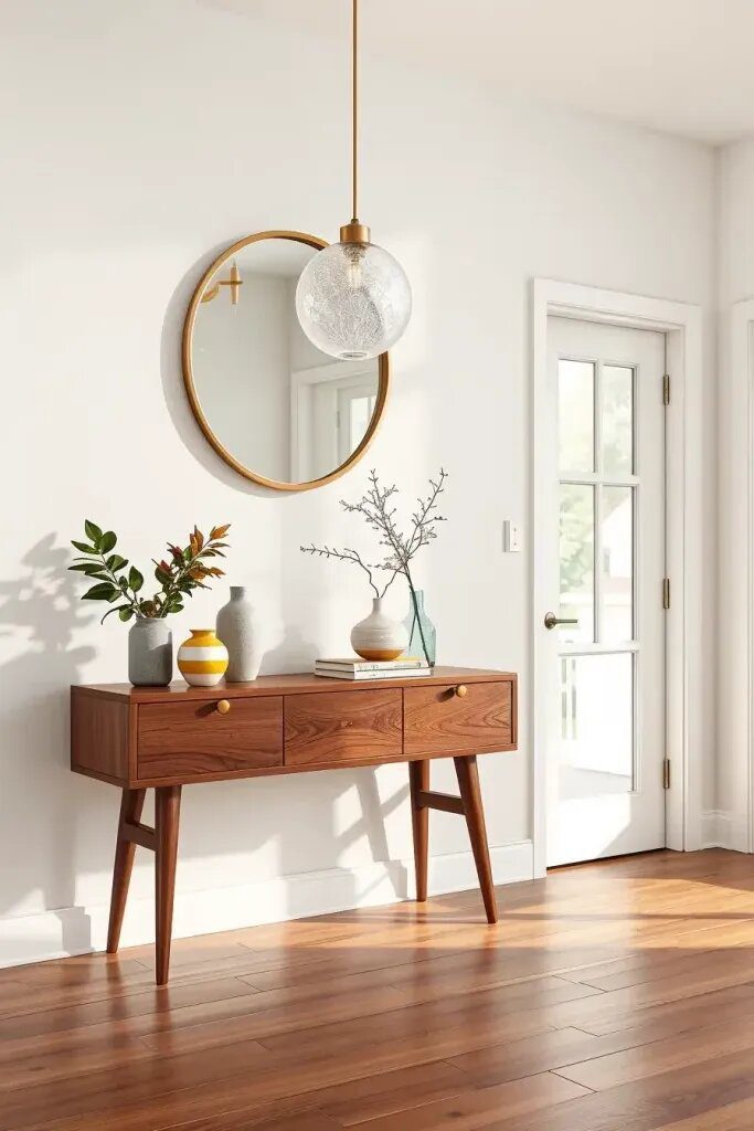 Mid-Century Modern Style for a Classic Entryway