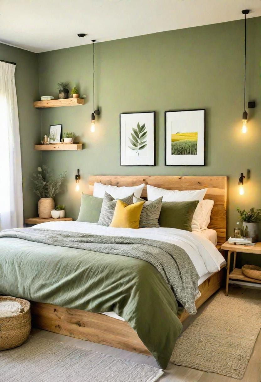 1. Minimalist Sage Green Sanctuary with Matte Finishes and Wood Accents - photo 3