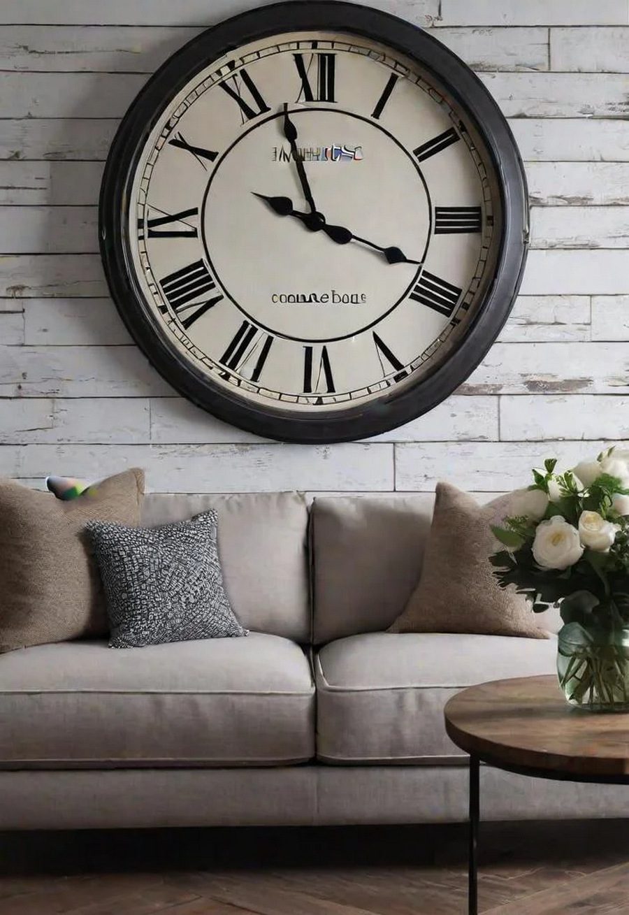 6. Oversized Farmhouse Wall Clocks
