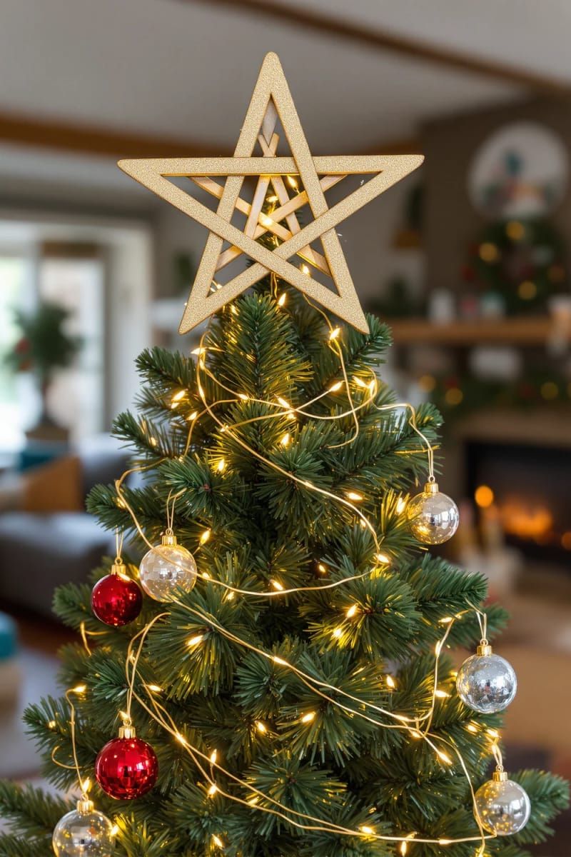 8. Popsicle Stick Star Tree Toppers