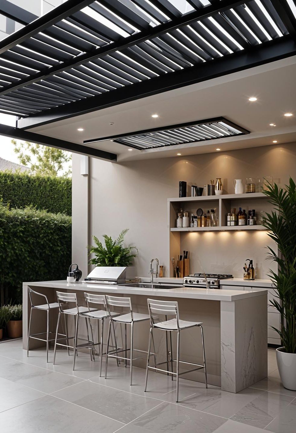 2. Modern Patio Kitchen with Pergola - photo 2