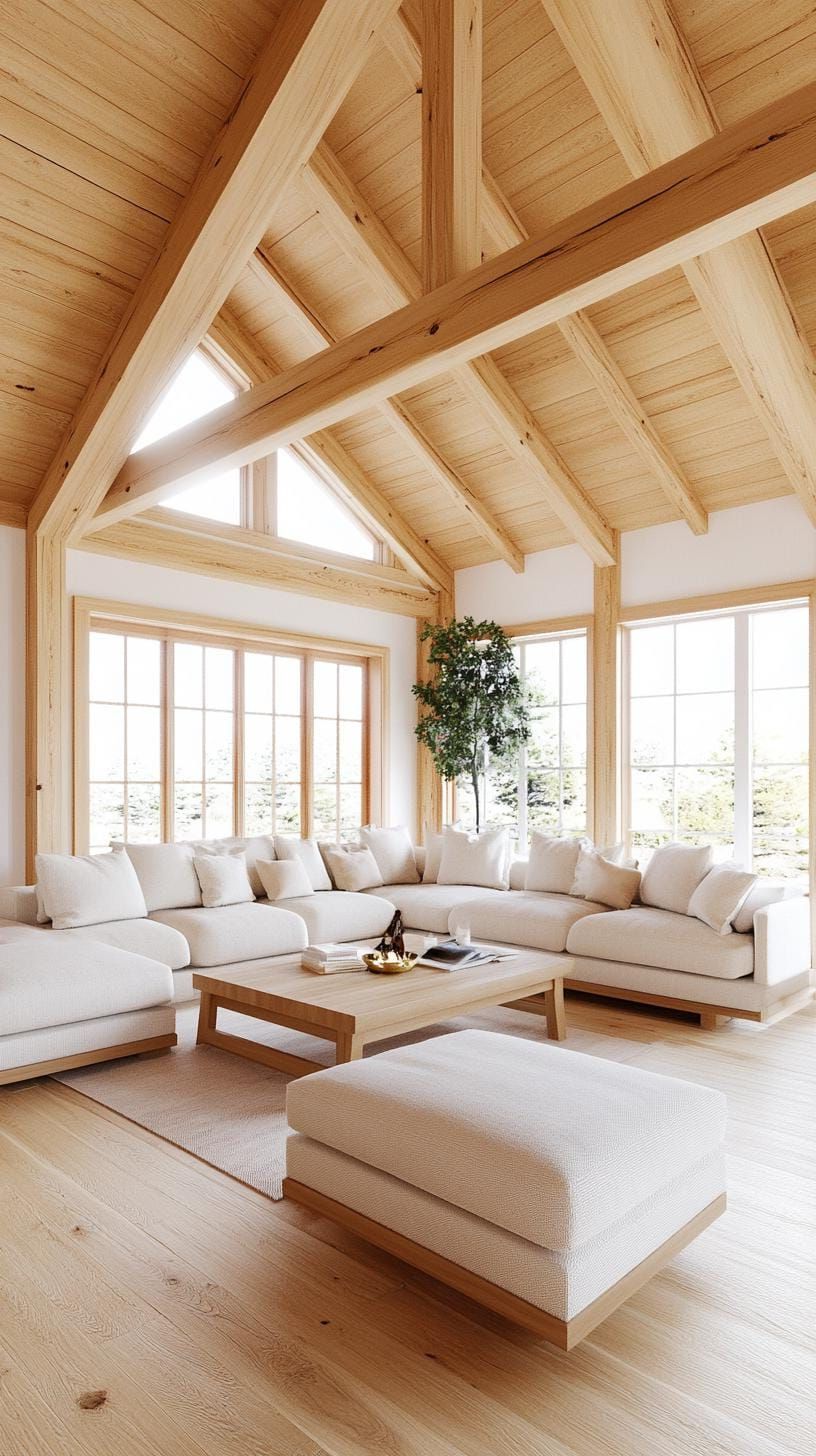 1. Open-Concept Rooms with Rustic Beams and Minimalist Furniture - photo 2