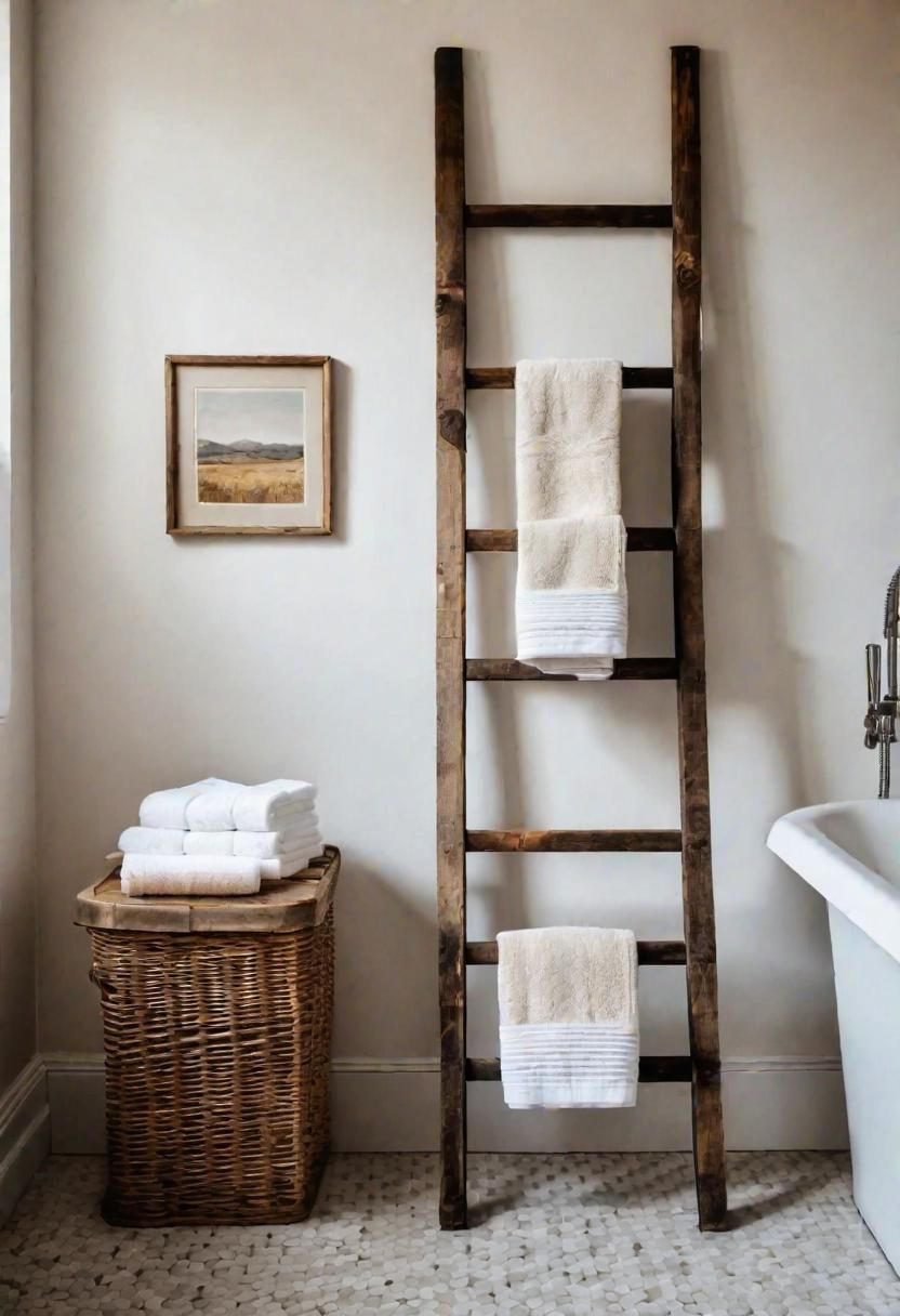 3. Rustic Towel Rack Style