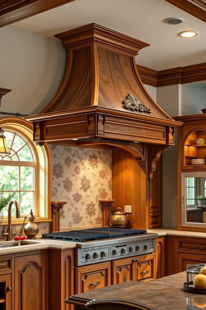 Carved Wood Range Hoods as Kitchen Focal Points - photo 2