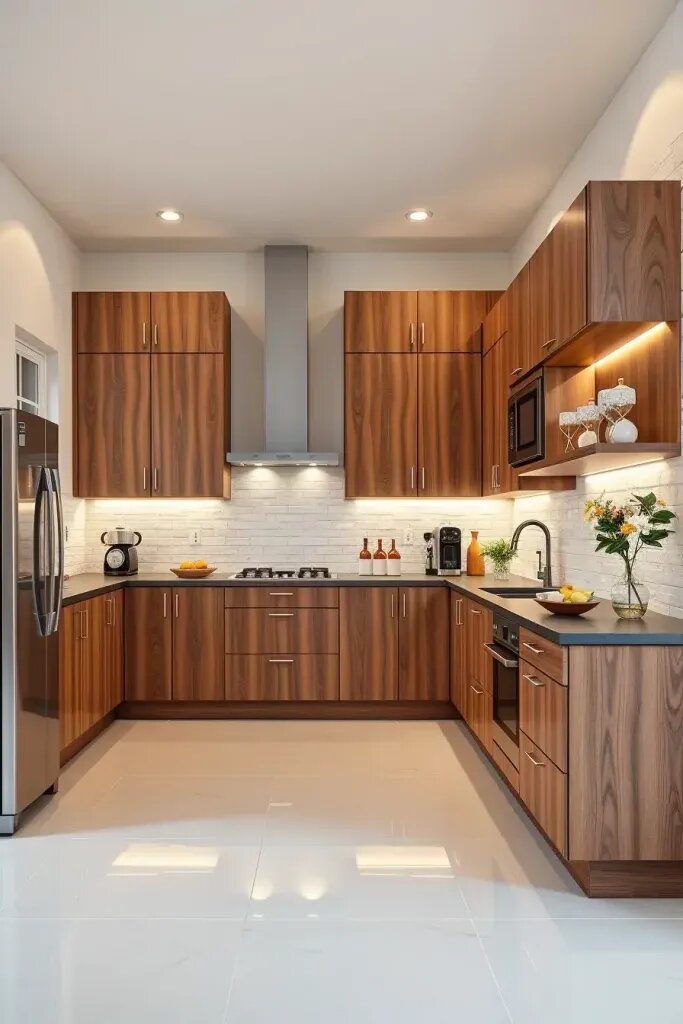 Floating Wood Cabinets for a Modern Kitchen - photo 2