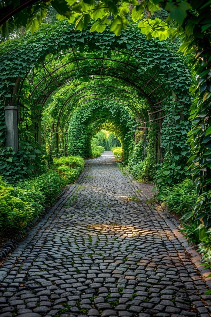 7. Branch Archway Over a Garden Path