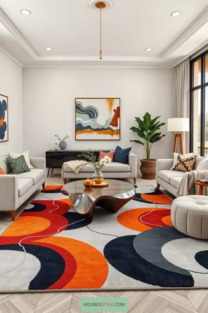 Abstract Rugs as a Focal Point