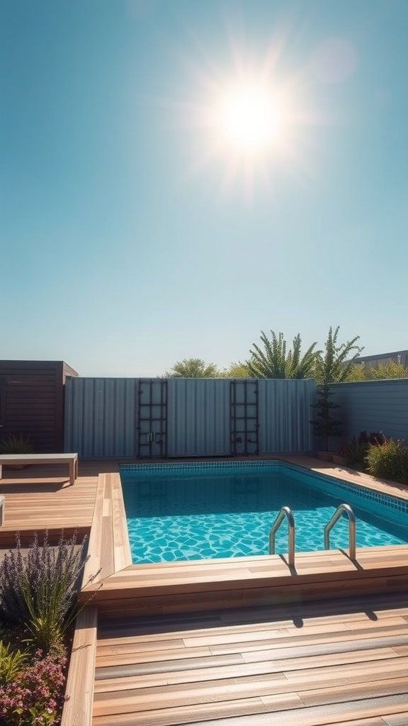 15. Turning an Old Container Into an Overground Pool