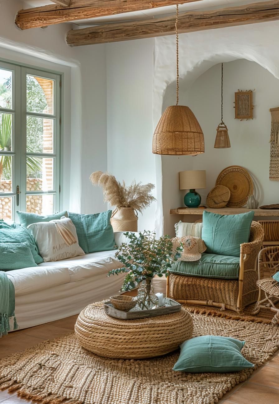 1. Coastal Boho Furniture Accent Ideas