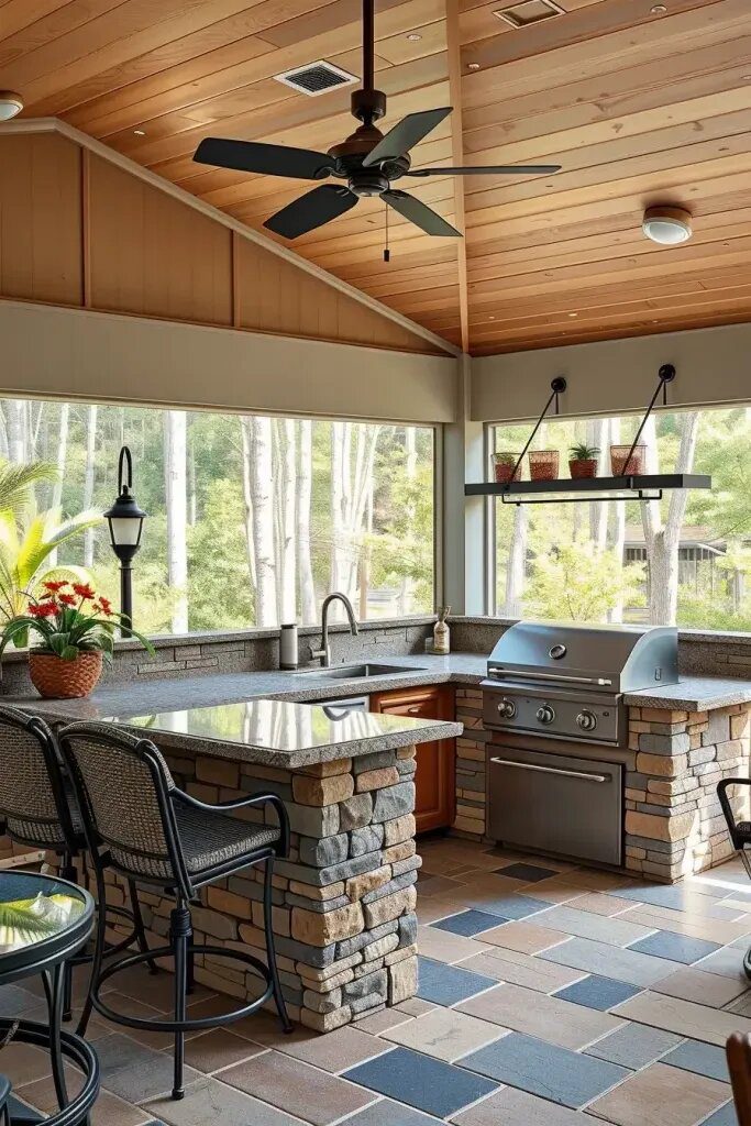 Screened Porches With An Outdoor Kitchen