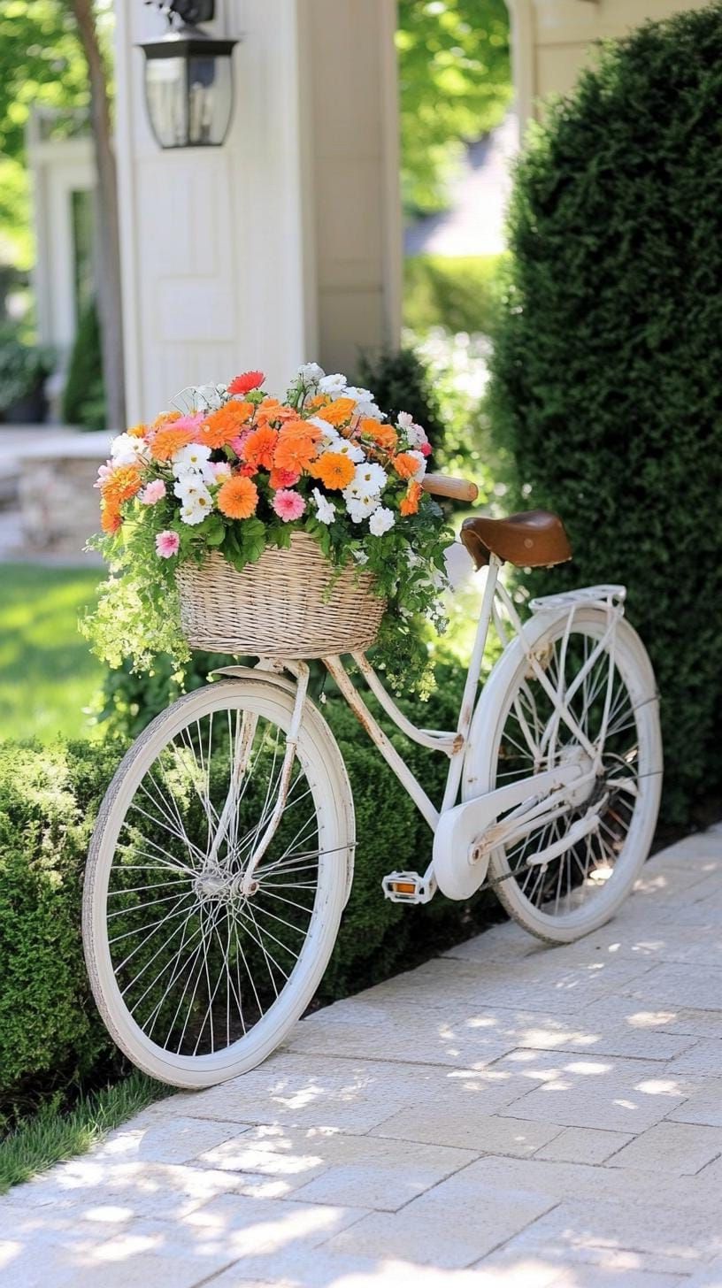 14. A Vintage Bike Overflowing with Flower Baskets - photo 2