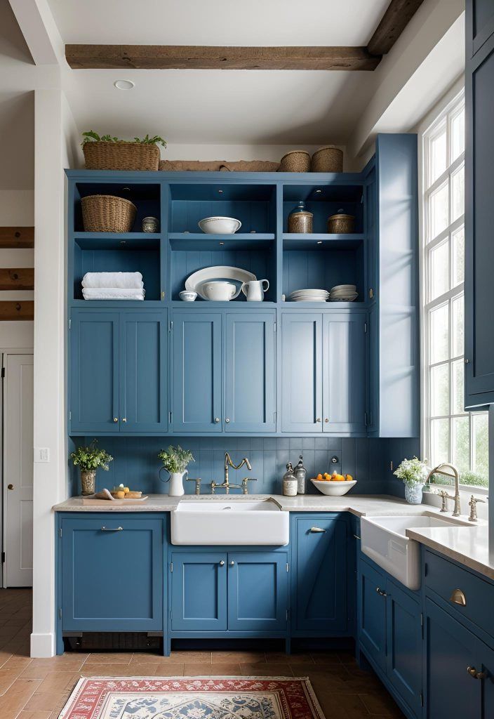 29. Colonial Blue Kitchen Style Ideas