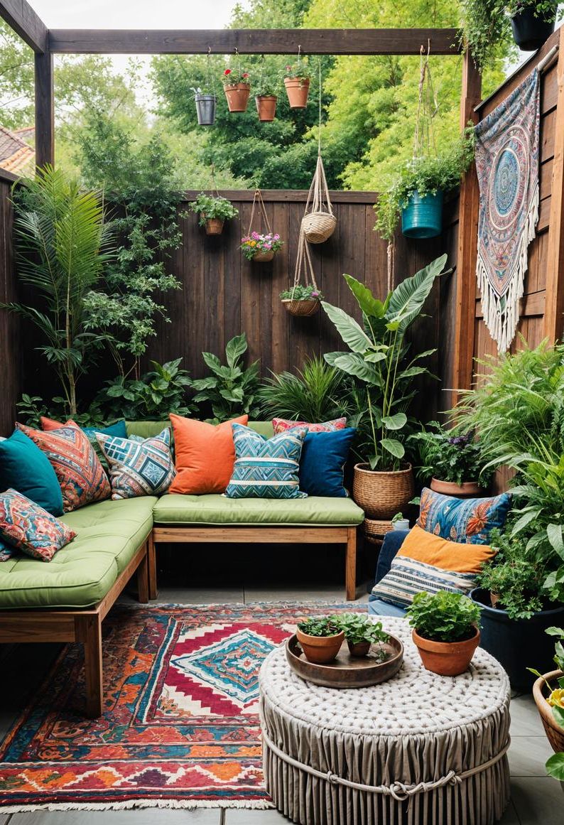 1. Thrifted Boho Seating for Patios