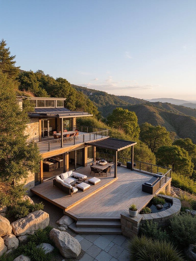 3. Layer a Multi-Level Deck for Dining and Lounging