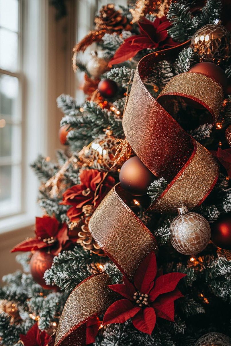 9. Elegant Ribbon Tree Ornament Ideas