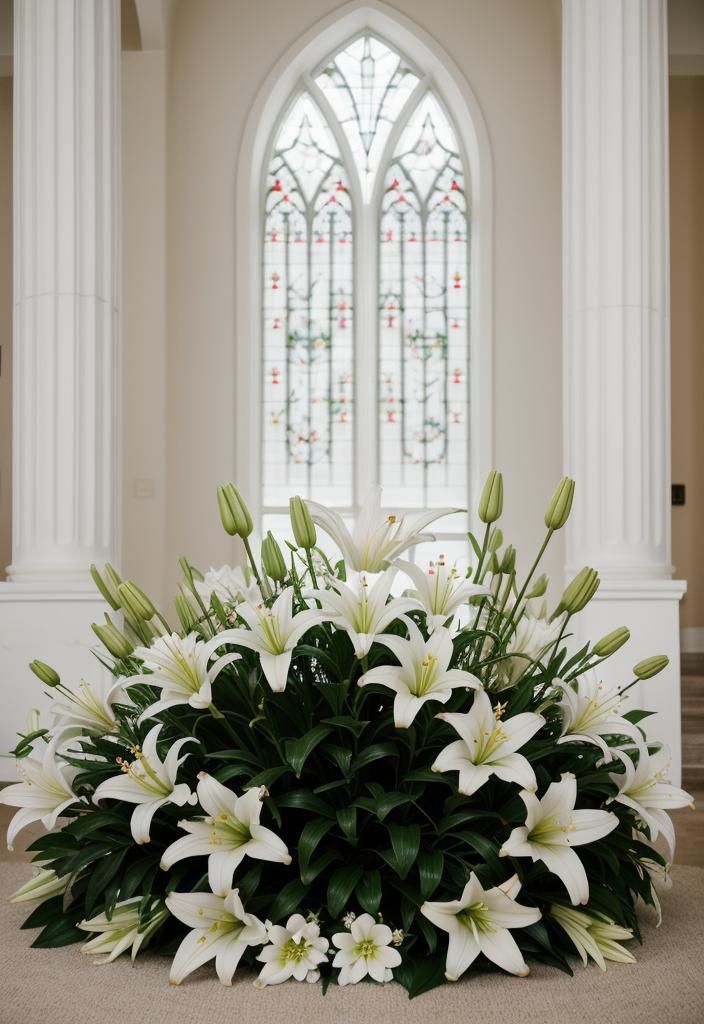 8. Decorating the Altar with White Lilies