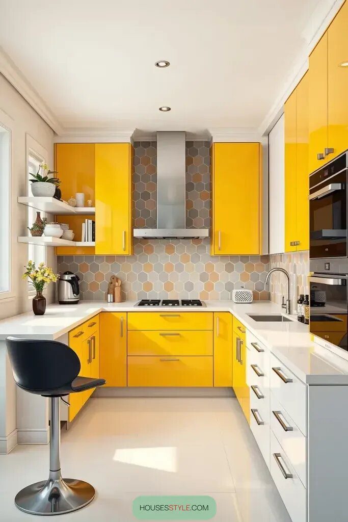 Bold Backsplashes to Pair With Sunny Yellow Cabinets - photo 2