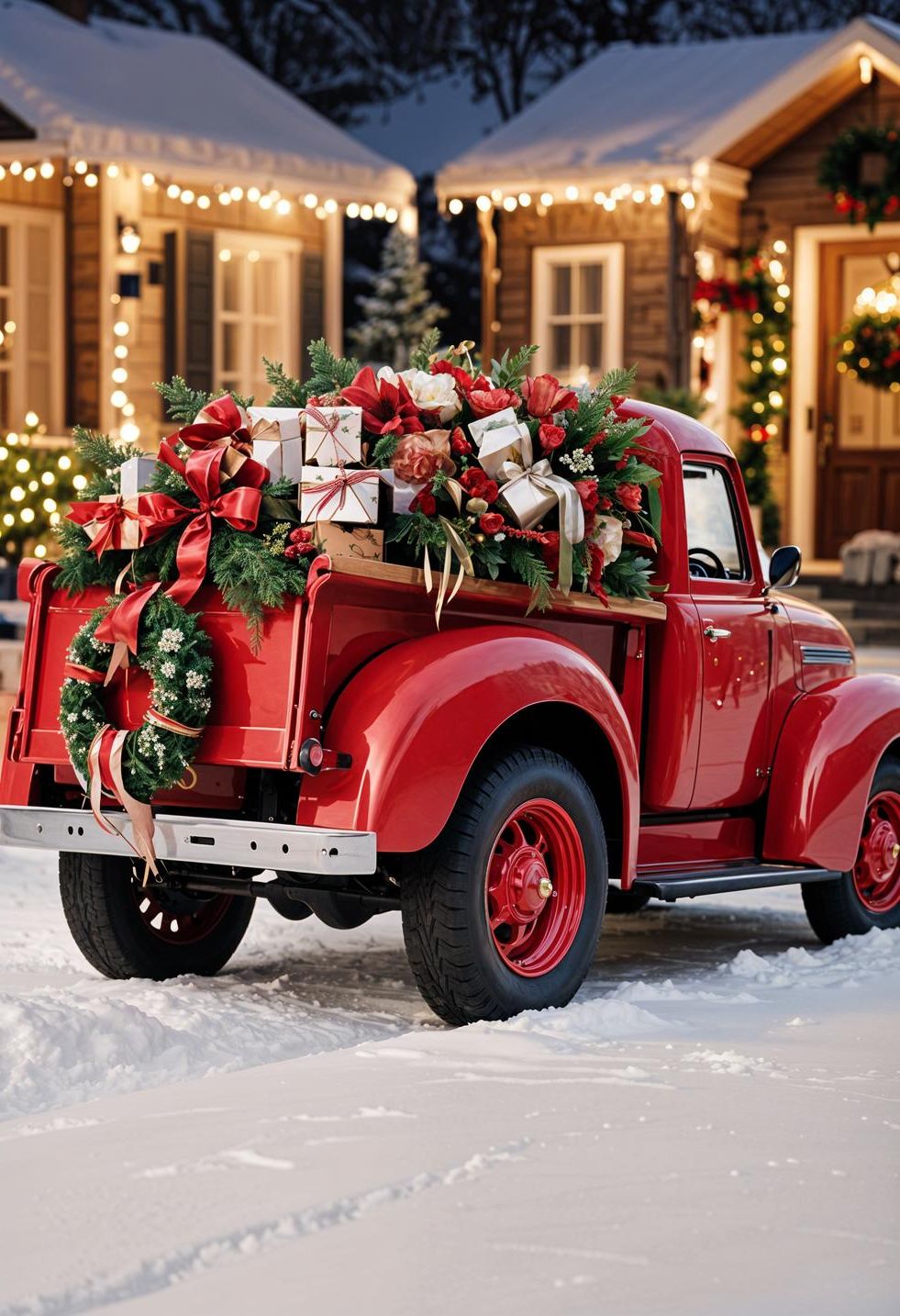11. Vintage Truck Christmas Display Ideas