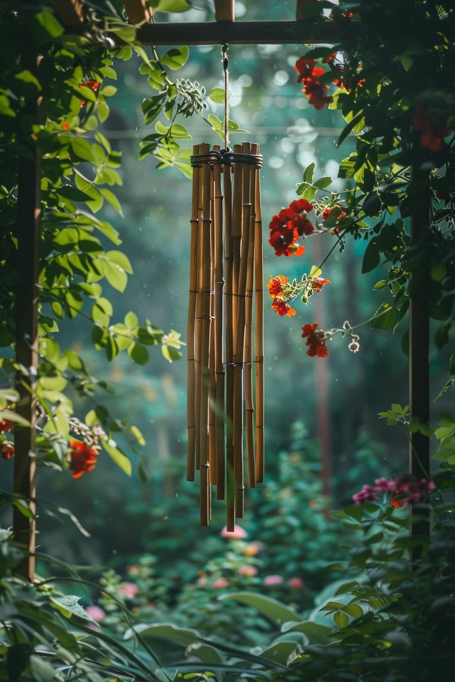 9. Hanging Wind Chimes Made from Twigs