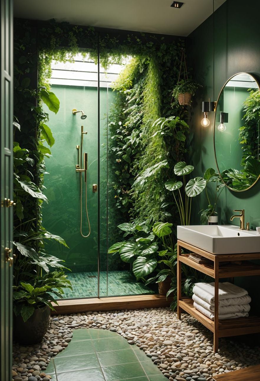 20. Shower Retreat With a Garden Feel