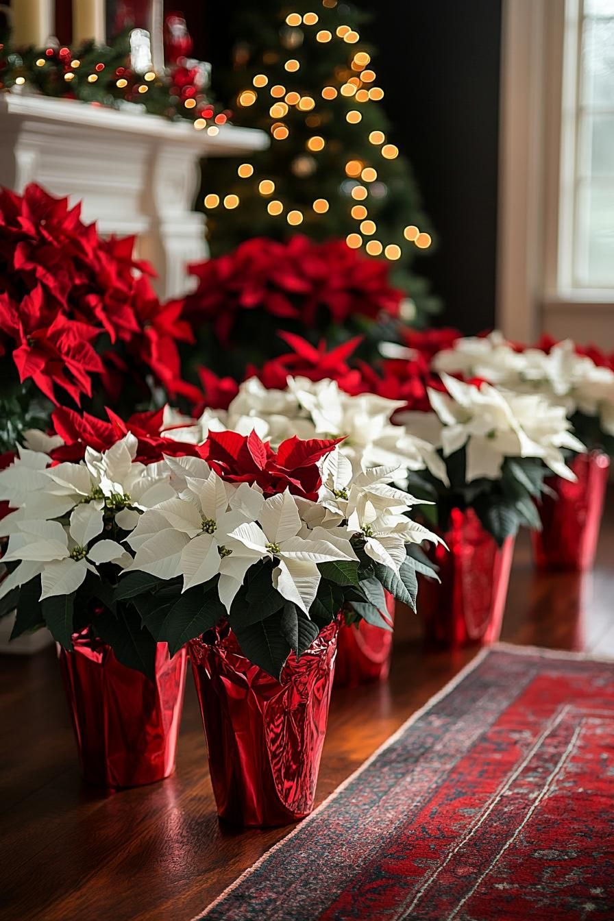 12. Red-Wrapped Poinsettia Display Ideas - photo 2