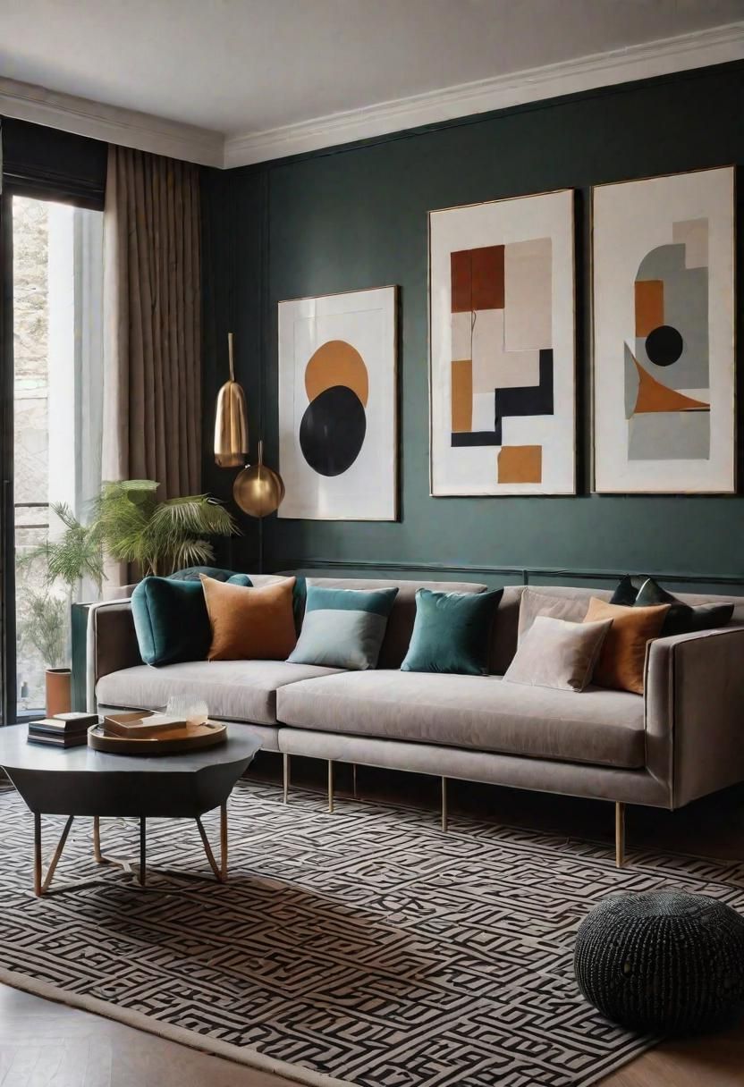 22. Geometric Modern Living Room Ideas