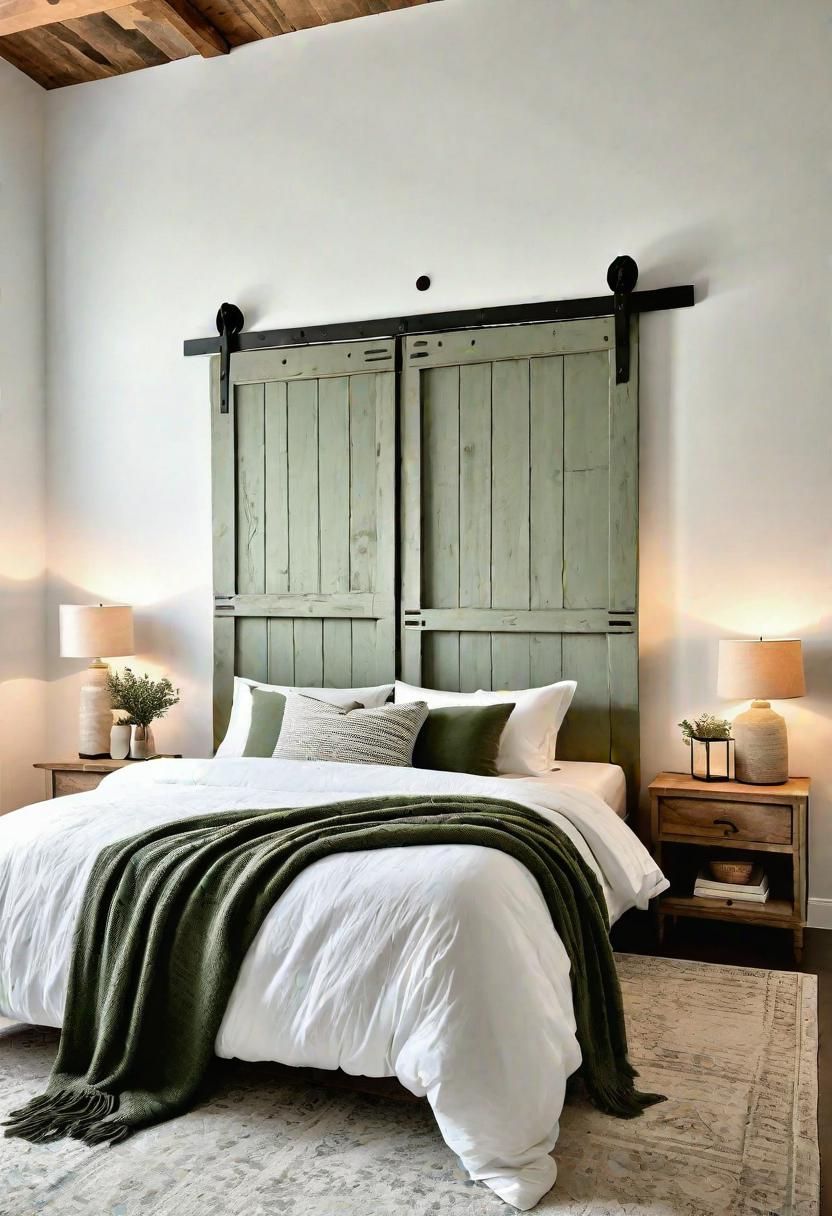 8. Rustic Headboard in Sage Green