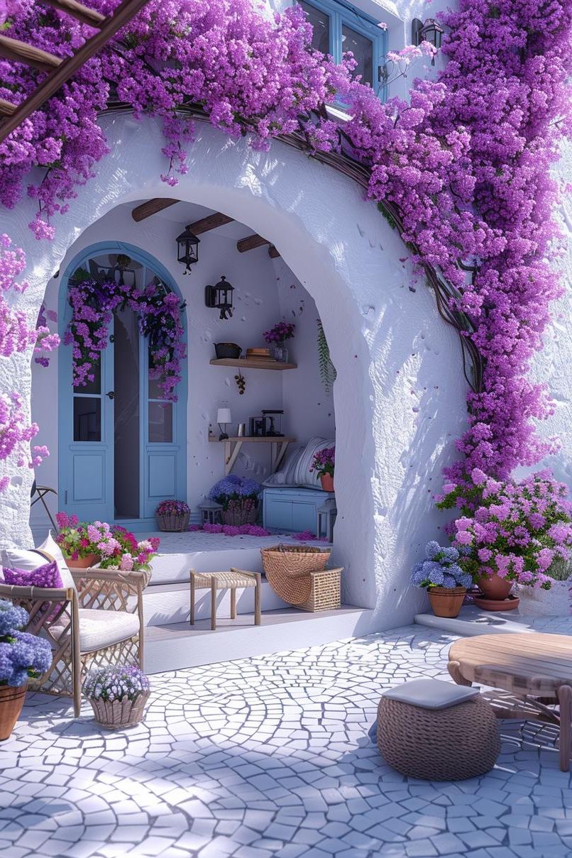 19. Pastel Concrete Patio Ideas