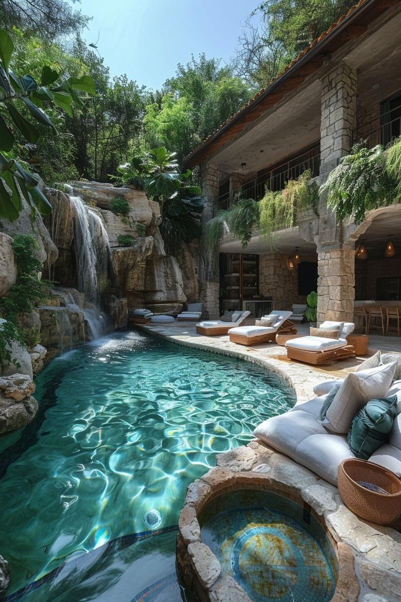 1. Serene Backyard Oasis Design