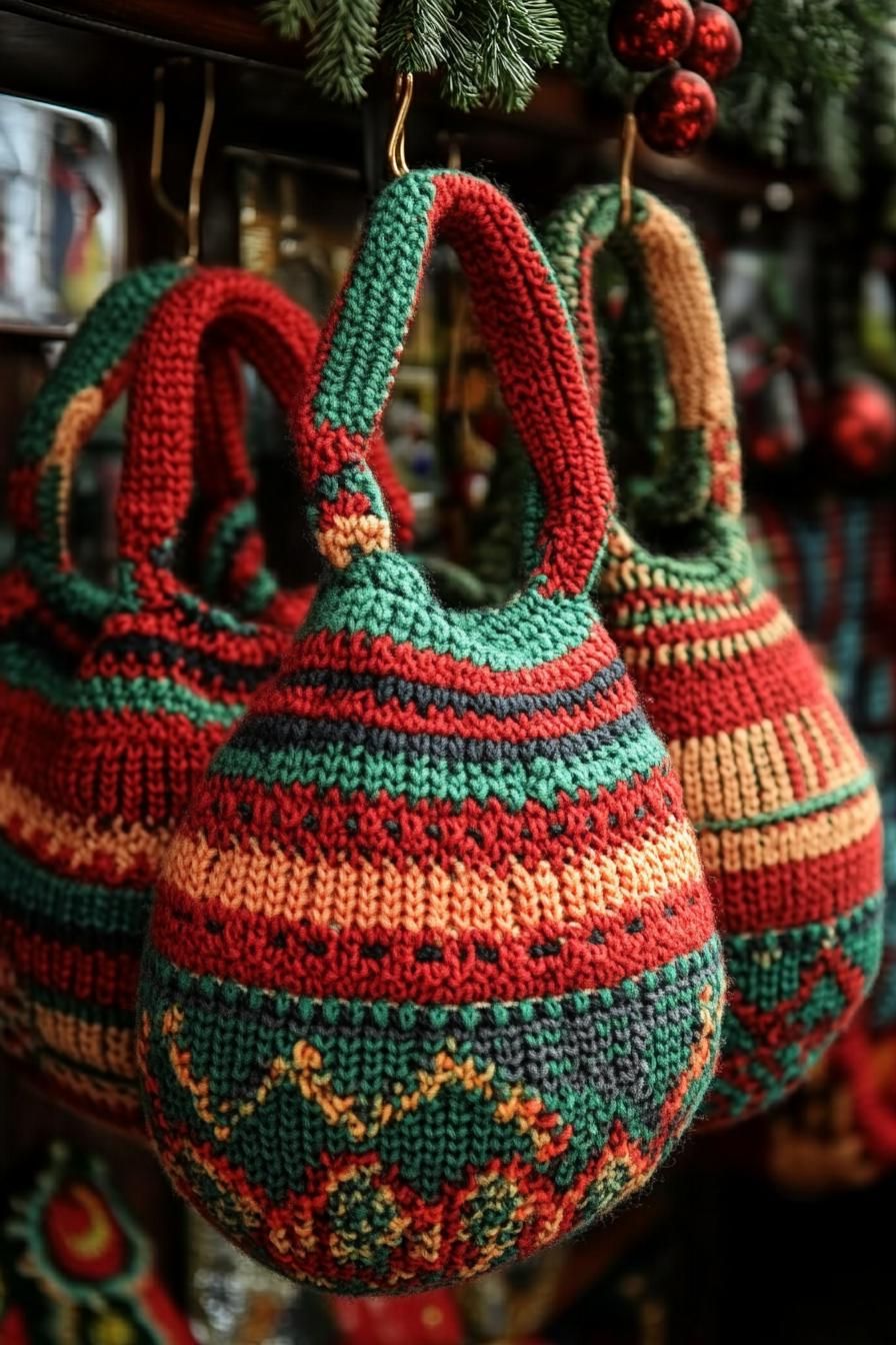 6. Festive Knitted Pot Holders - photo 3