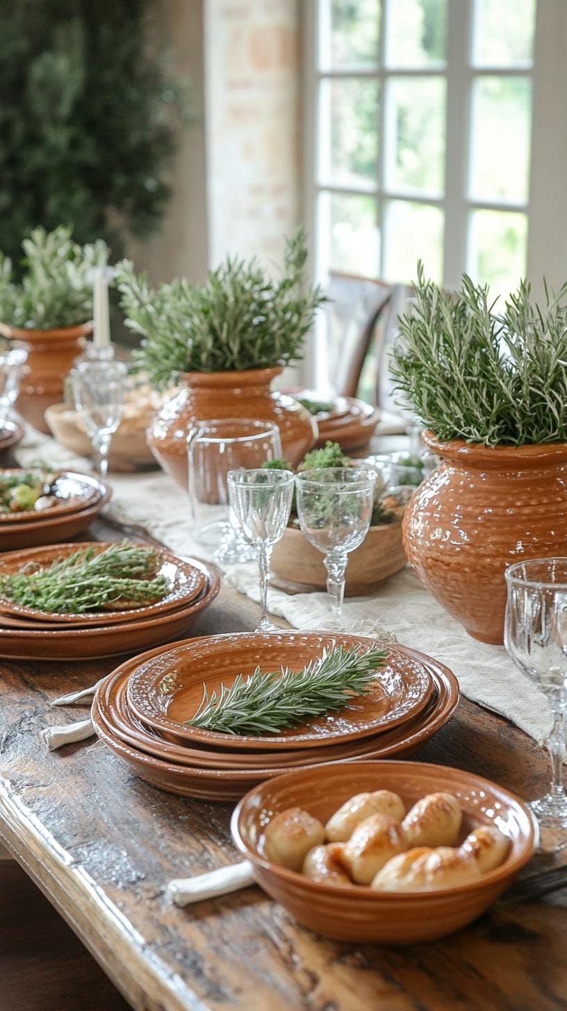 20. Terracotta Plates With Fresh Herb Place Cards - photo 2
