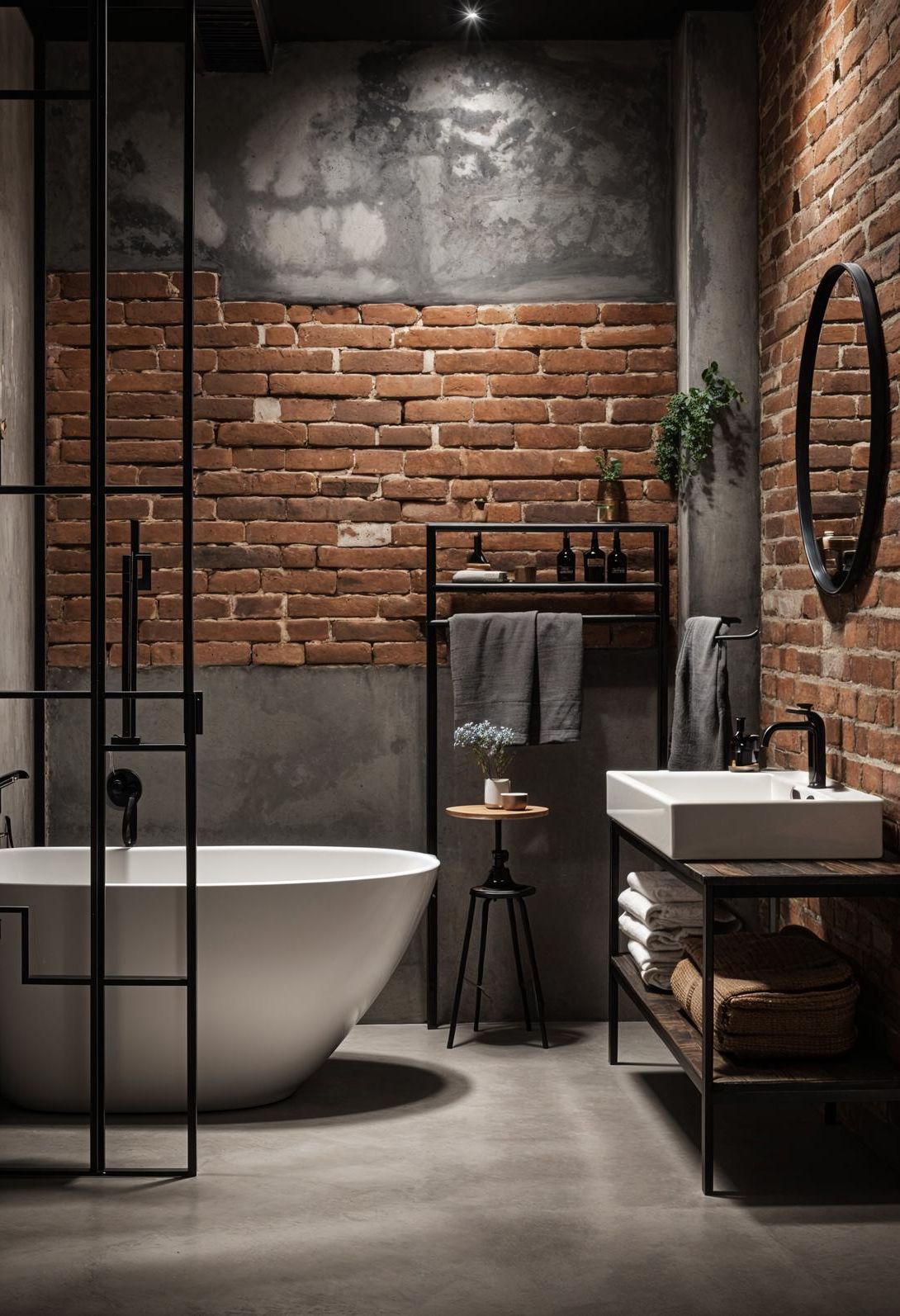 15. Raw Industrial Bathroom Wall Style - photo 2