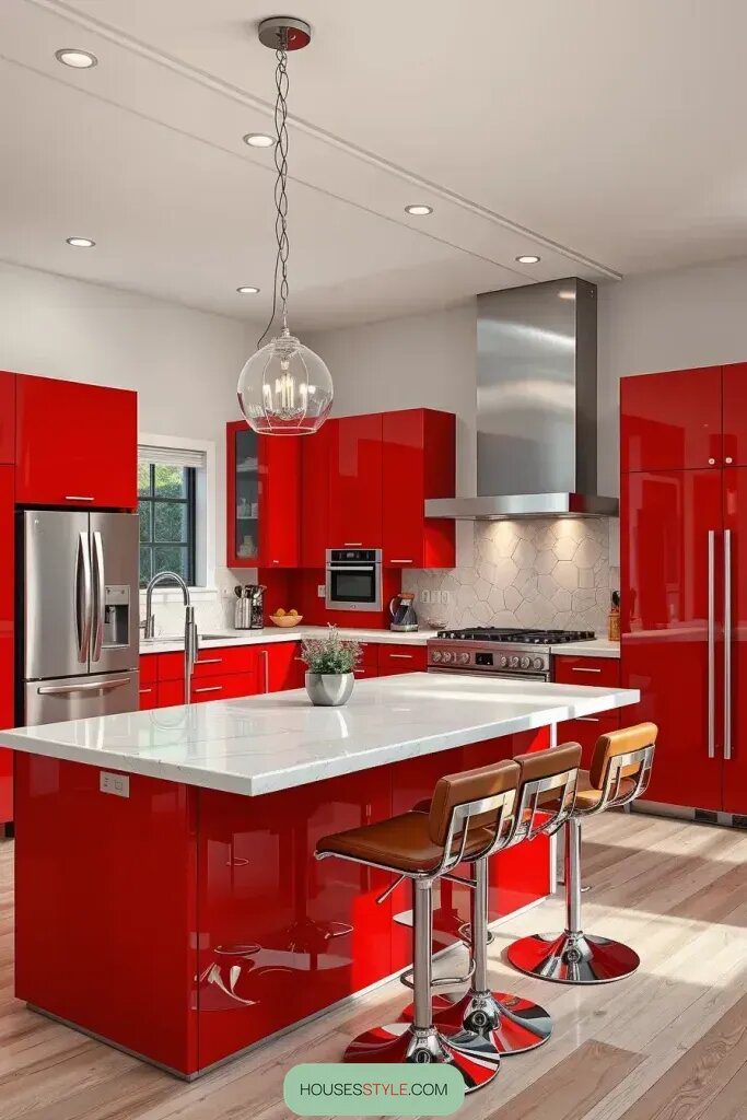 Bold Red Cabinetry with a Personal Touch - photo 2