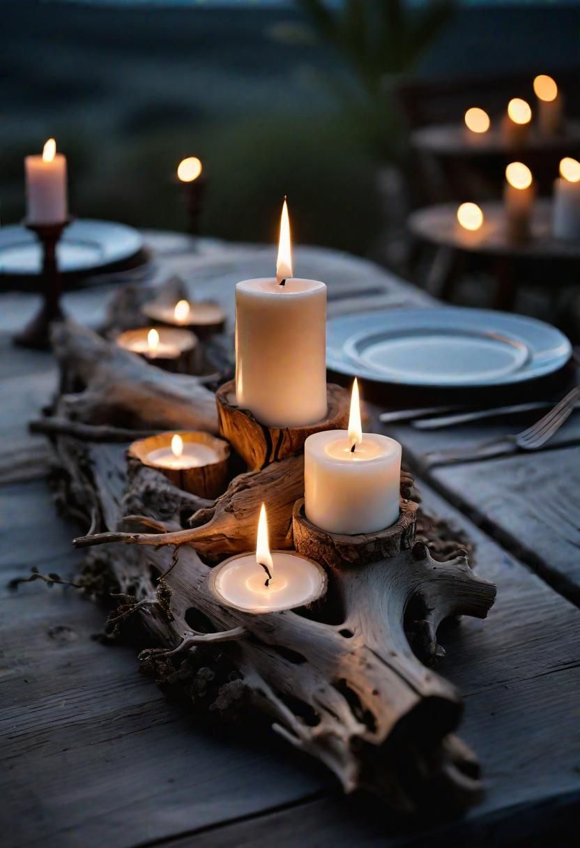 19. DIY Driftwood Candleholder in Pastels