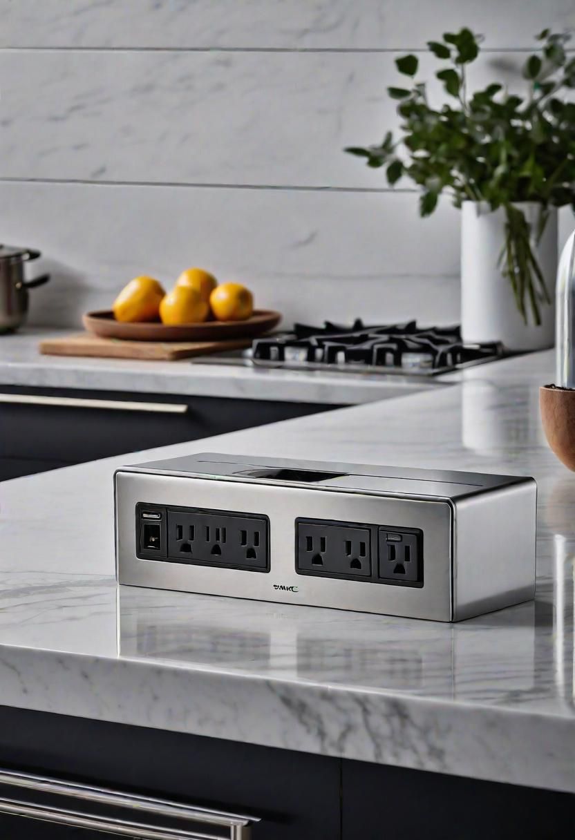 35. Sleek Built-In Countertop Outlets