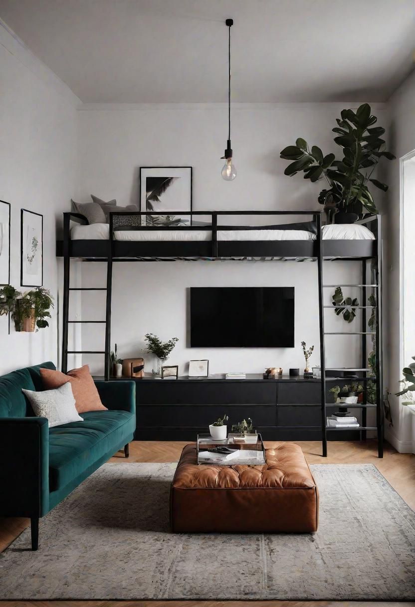20. Loft Bed Doubling as Office and Seating