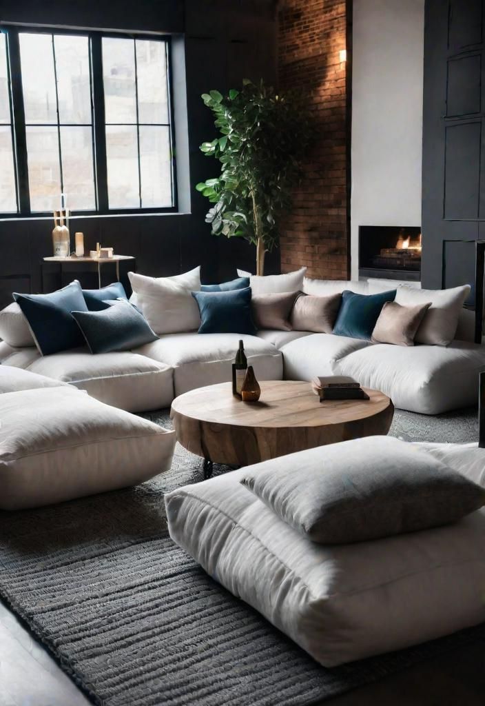 11. Layered Boho Seating and Pillows