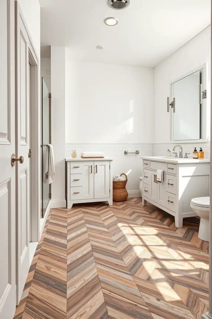 Chevron-Pattern Wood Tile Flooring Ideas