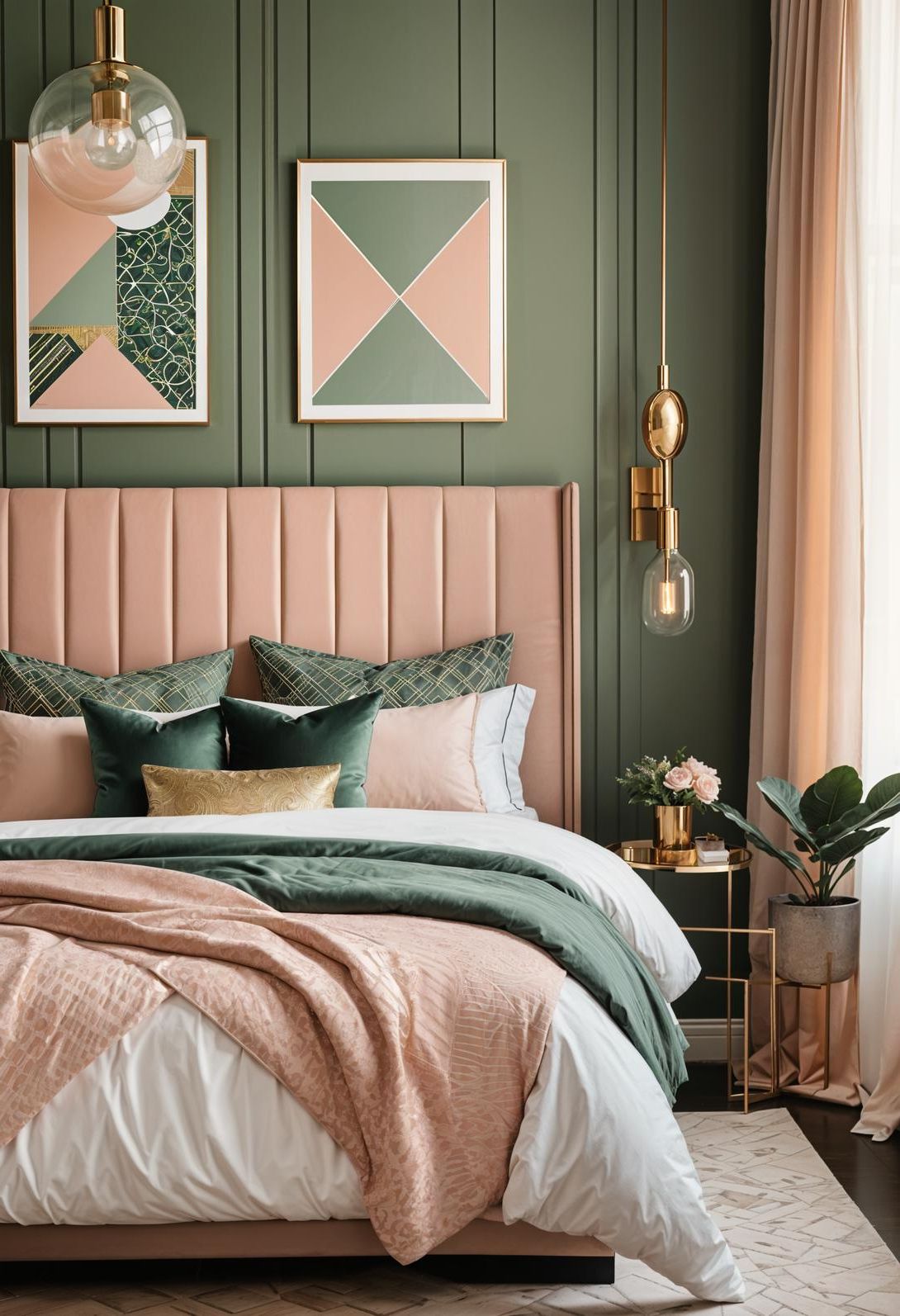 9. Art-Deco Style Sage and Blush Decor - photo 2
