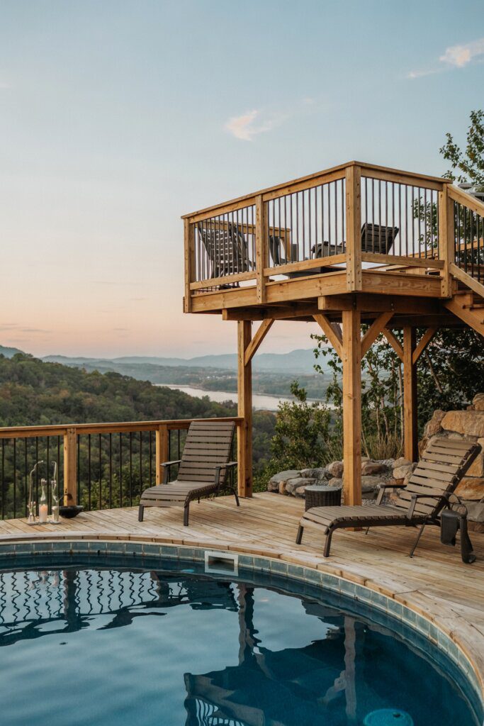 19. Hillside Pool Deck with a Viewing Platform
